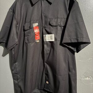 Dickies Men's Black Casual Button Down Shirt